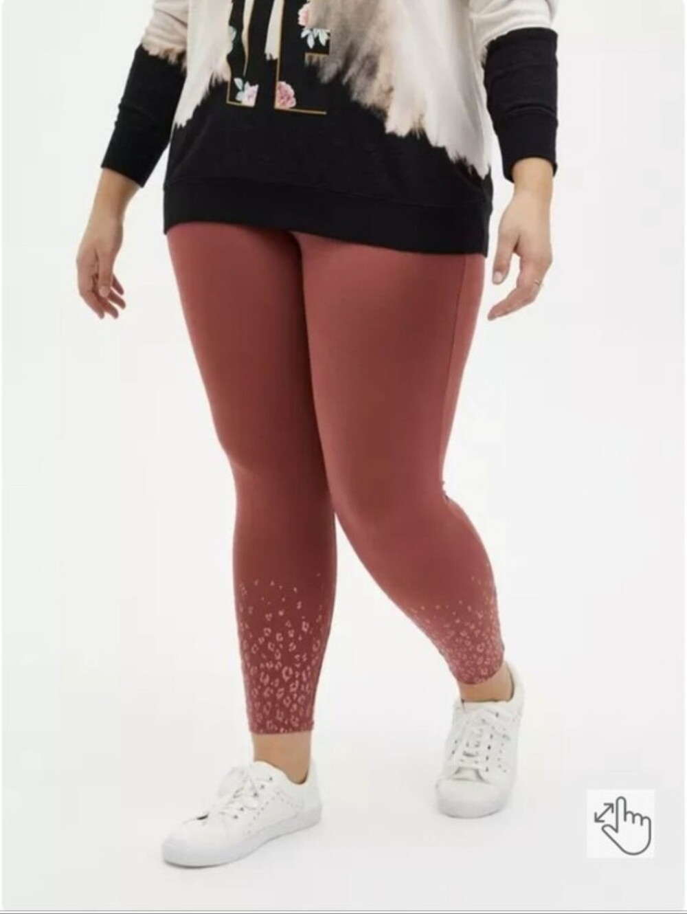Torrid Glitter Leopard Fade- Marsala Red Premium Legging